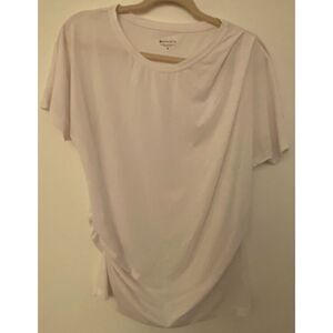 Athleta White Short Sleeve Lightweight Cinched Shirt Women's Sz Medium